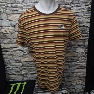 Hurley Men's Striped Tee in Yellow and Brown